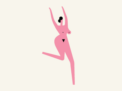 Spring has Sprung boobs girlpower hair lady naked nude pink run spring vector woman