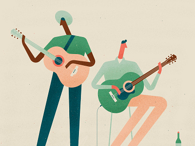 Jammin' character guitar jamming men music texture vector