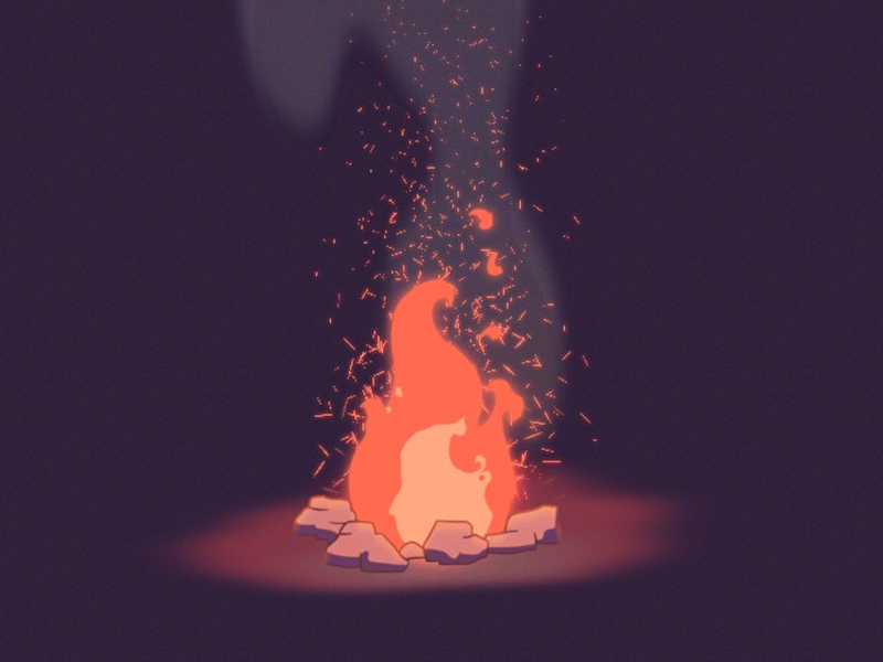 Campfire 2d 2d animation animation campfire cel fire frame by frame fx smoke