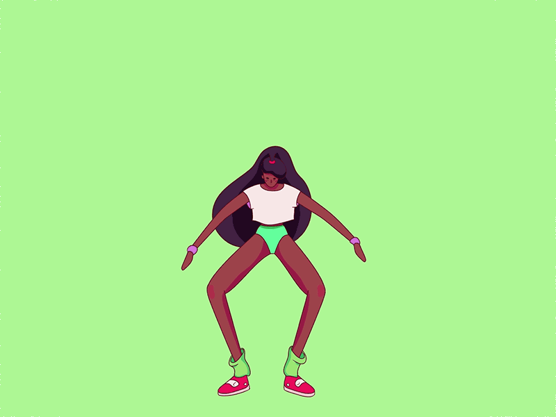 Aerobic Process 2d 2d animation 80s style aerobic animation cel character frame by frame girl jump process