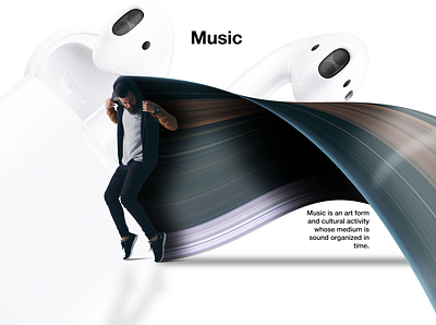 No day without music. airpods collage art dancer design music photoshop poster design waveform
