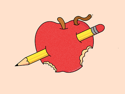 Teacher's Apple! art cartoon drawing drawings illustration vector vector illustration