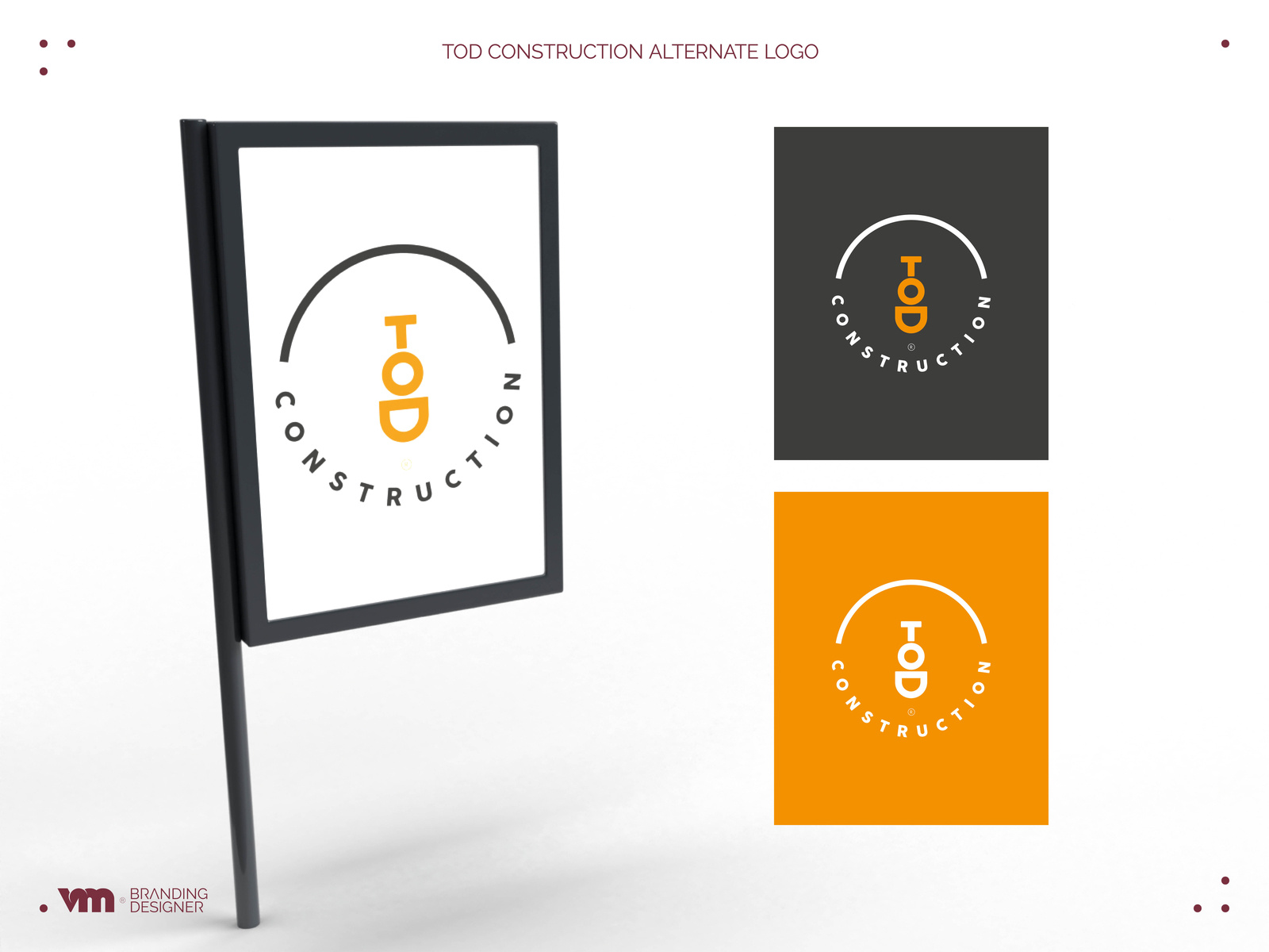 TOD Construction Alternate Logo Design by Vahit Mutlu on Dribbble
