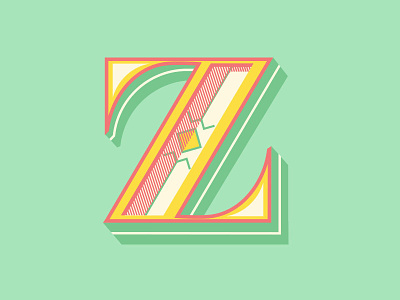 Letter Z drop cap lettering letters pastel z