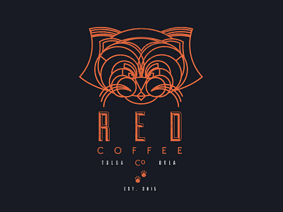 Red Coffee Co. coffee coffee company illustration logo ok oklahoma panda red red panda tulsa