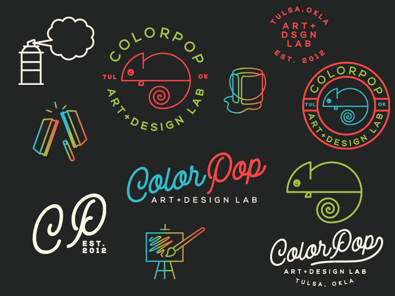 Branding Marks for ColorPop gradient branding logo chameleon colorpop tulsa