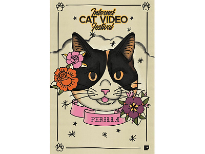 Perilla Poster cat cats illustration perilla poster tattoo