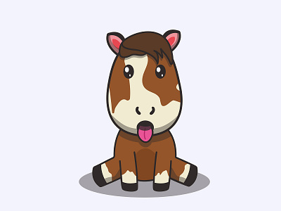 Cartoon version of Splash animal brown brown color character cute cute animal design horse horse animal icon illustration kawaii racehorse symbol symbol designer vector