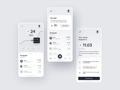 Wireframes for environmental awareness app