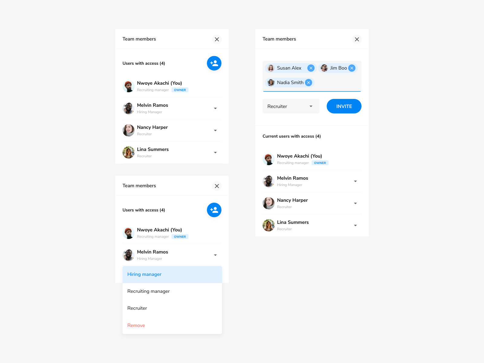 Re-useful sharing component by Kasia Debosz on Dribbble