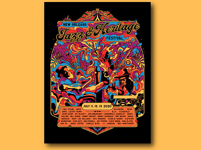New Orleans Jazz & Heritage Festival concept branding design flow illustration illustrator music poster poster art poster design typography