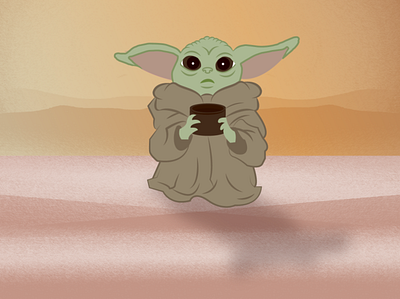 BabyYoda Tea 01 baby yoda illustrator star wars