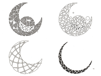 Elated Complements logo moon prototypes