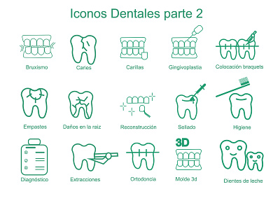 iconos dentales parte 2 diseño icon illustration vector