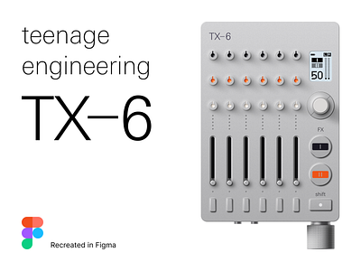 Teenage Engineering TX-6 aluminium aluminum audio figma knob knurling mixer realism slider sound