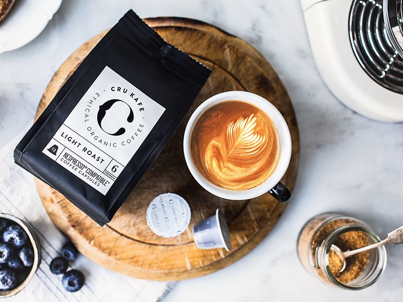 CRU Kafe packaging shoot product shot packaging pods nespresso flavour shoot capsules coffee