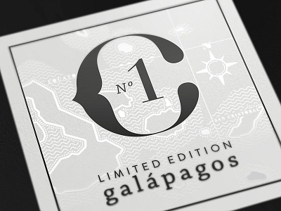Limited Edition Galapagos Sticker coffee emboss foiling galapagos illustration letters limited edition logo logotypes map maps packaging rare spot gloss sticker texture type typography