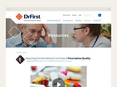 DrFirst Page Design css diamonds medical design menu navigation triangles