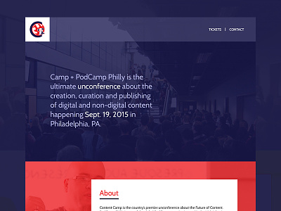 Content Camp Website Design camp conference event onepage ui webdesign