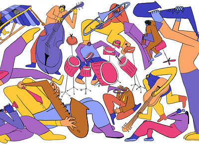 Jazz Band design digital digital illustration digitalart illustration ink photoshop photoshop art