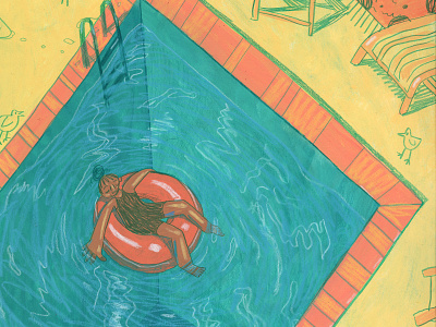 Pool Day childrens book illustration coloredpencil design drawing gouache illustration kid lit art painting photoshop