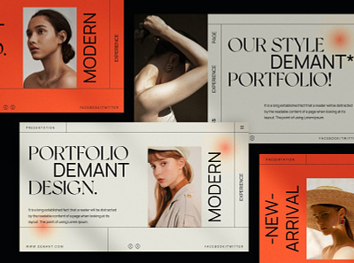 Demant Presentation Layout aesthetic brand branding composition creavora graphic design interface layout pitch deck presentation slide social media ui web website
