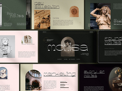 Molisa Presentation Layout aesthetic brand branding creavora design graphic design layout powerpoint presentation ui