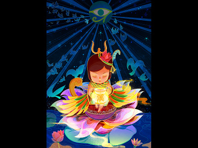 Night Stream Spirit-Egyptian Goddess "Maat" art design illustration illustration art illustrations