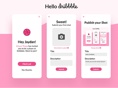Hello Dribbble! app app design app ui hello hello dribbble invite thank you thanks