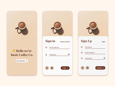 Coffee Company Login UI