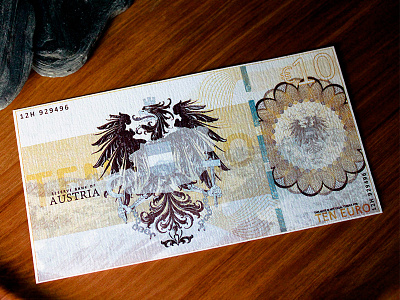 Austria Banknote graphic design pattern design print design