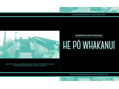 He Pō Whakanui Programme exhibition design graphic design print design
