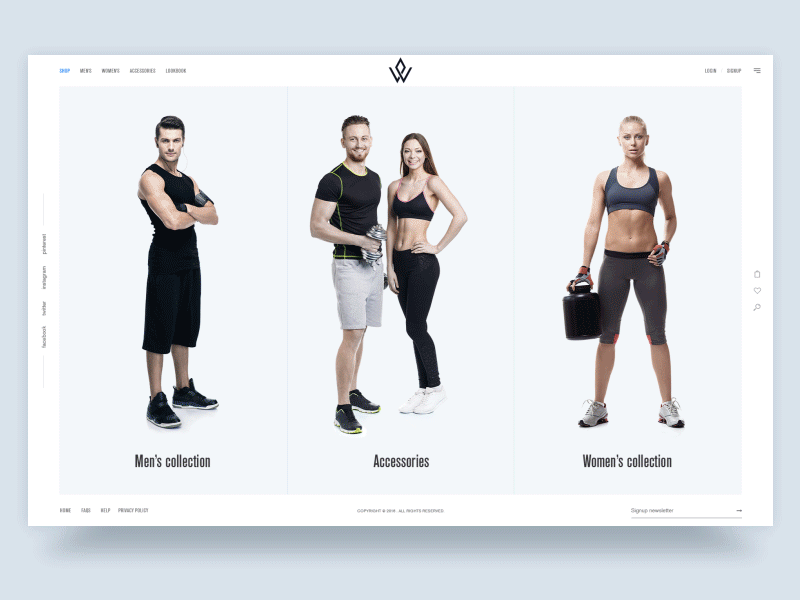 Fitness shop categories after effect freelance userflow animation fitness gym store shop ecommerce categories