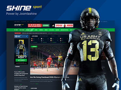 Sport news Homepage from Shine - Multipurpose Joomla template