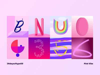 36daysoftype09 - Pink Vibe challenge design figma illustration type typography