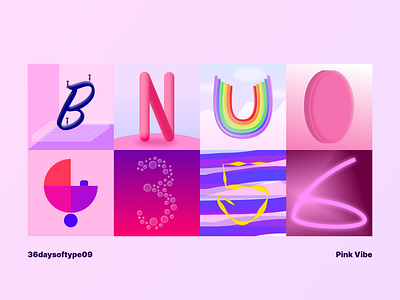 36daysoftype09 - Pink Vibe challenge design figma illustration type typography