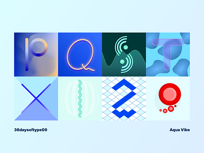 36daysoftype09 - Aqua Vibe challenge design figma illustration type typography