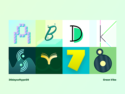 36daysoftype09 - Green Vibe challenge design figma illustration type typography