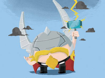 Chubby Thor beard book cartoon comic cute hammer helmet heroes loki marvel storm thor