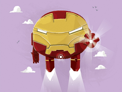 Chubby Iron Man book cartoon clouds comic cute heroes iron ironman lazer marvel star stony