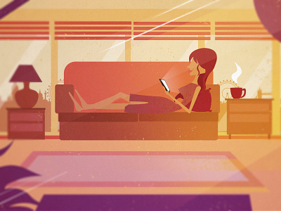 Relax... chilling city couch illustration ipad lady lamp relax room sofa woman