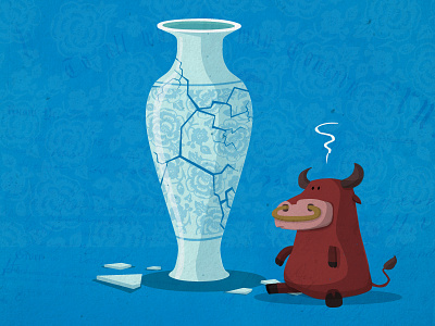 Bull In A China Shop by Steve Bridger on Dribbble