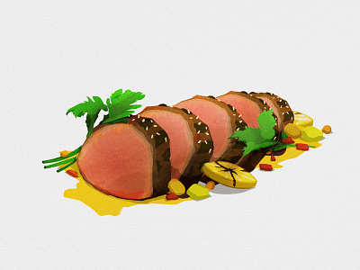 Juicy Steak cartoon cuisine dinner food illustration meal meat steak