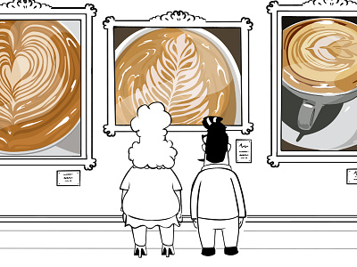 Coffee Art Gallery cartoon coffee coffeeart comic cups foam frames froth gallery