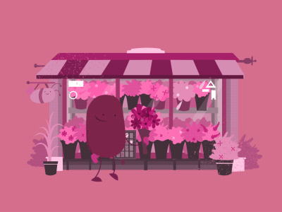 Flower Shack Animation bee boutique cartoon florist flowers illustration love romance valentines valentines day