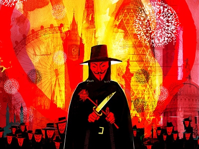 Remember Remember - V For Vendetta anonymous comics fireworks guyfawkes illustration london v v for vendetta vendetta