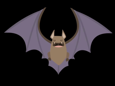 Flappy Bat animal animation bat batman creature ears fangs flying gif illustration wings