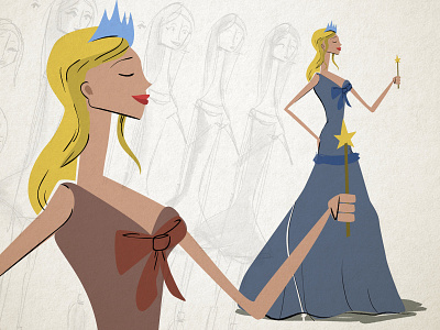 Princess Concept 2 character design concept disney fairy god mother girl illustration ipad lady princess