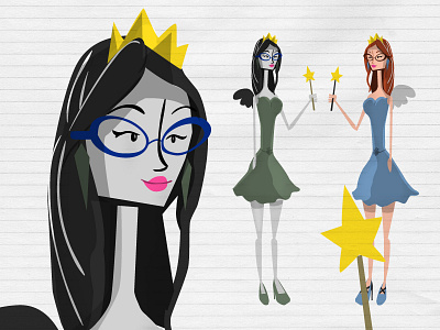 Fairy Godmother cartoon dresses fairy fairy godmother fashion girl illustration wand wings