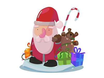 Little Santa beard cartoon christmas festive illustration santa